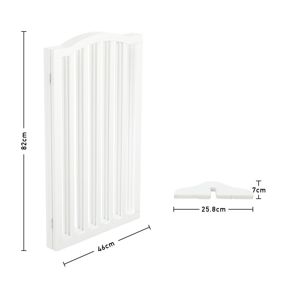 3-Panel Wooden Folding Pet Playpen Freestanding Dog Safety Gate White