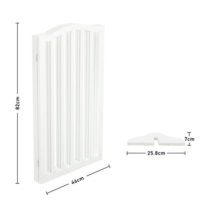 3-Panel Wooden Folding Pet Playpen Freestanding Dog Safety Gate White
