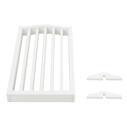 3-Panel Wooden Folding Pet Playpen Freestanding Dog Safety Gate White