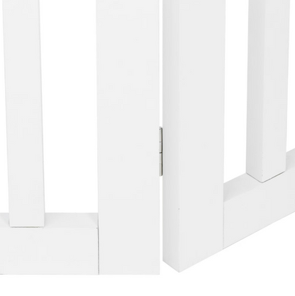Shopllo 24" Foldable Pet Gate - 4-Panel Wooden Dog Fence, White