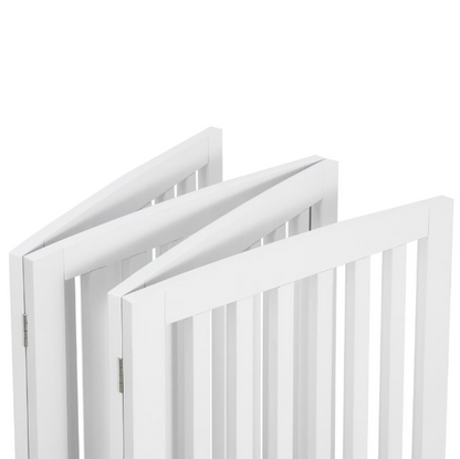 Shopllo 24" Foldable Pet Gate - 4-Panel Wooden Dog Fence, White