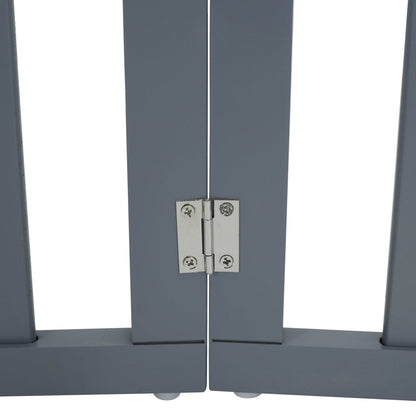 4-Panel Wooden Folding Pet Playpen Freestanding Dog Safety Gate