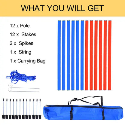 Dog Agility Training Kit Pet Obstacle Course Set Jumps Poles Tunnel Play Kit