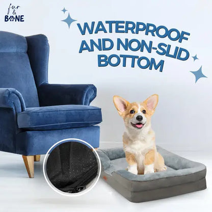 Plush Velvet Orthopaedic Dog Bed Large Memory Foam Pet Sofa Washable Cushion