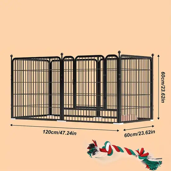 6-Panel Metal Dog Playpen Indoor Outdoor Foldable Puppy Exercise Fence Black