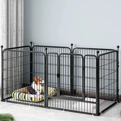 6-Panel Metal Dog Playpen Indoor Outdoor Foldable Puppy Exercise Fence Black